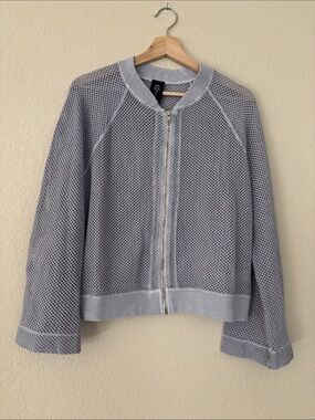 Electric & Rose Gray Mesh Bomber Jacket